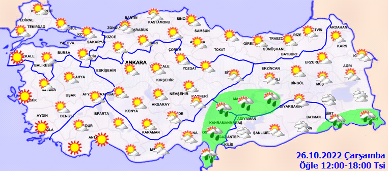 Meteoroloji’den 3 bölgeye uyarı: Sağanak kuvvetli vuracak (26 Ekim 2022 hava durumu)