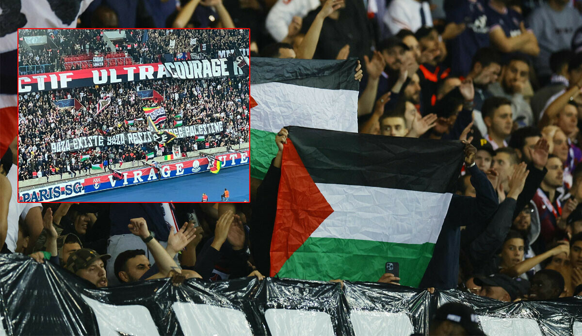 PSG tribünleri Maccabi Haifa maçında "Gazze direniyor, Filistin’e özgürlük” pankartı açtı PSG tribünleri Maccabi Haifa maçında "Gazze direniyor, Filistin’e özgürlük” pankartı açtı