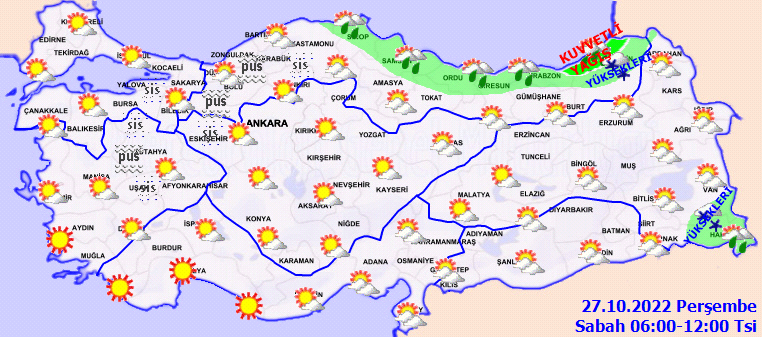 Bugün hava nasıl olacak? Meteoroloji uyardı: Yağmur, rüzgar, sis, kar geliyor… (27 Ekim 2022 hava durumu)