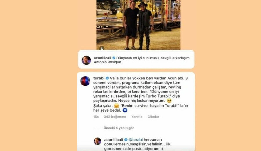 Survivor Turabi, ‘Reyting rekorları kırdırdım’ diyerek sitem etti, Acun Ilıcalı'dan cevap gecikmedi
