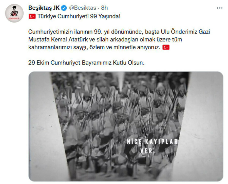 Spor camiasından 29 Ekim Cumhuriyet Bayramı mesajları Spor camiasından 29 Ekim Cumhuriyet Bayramı mesajları