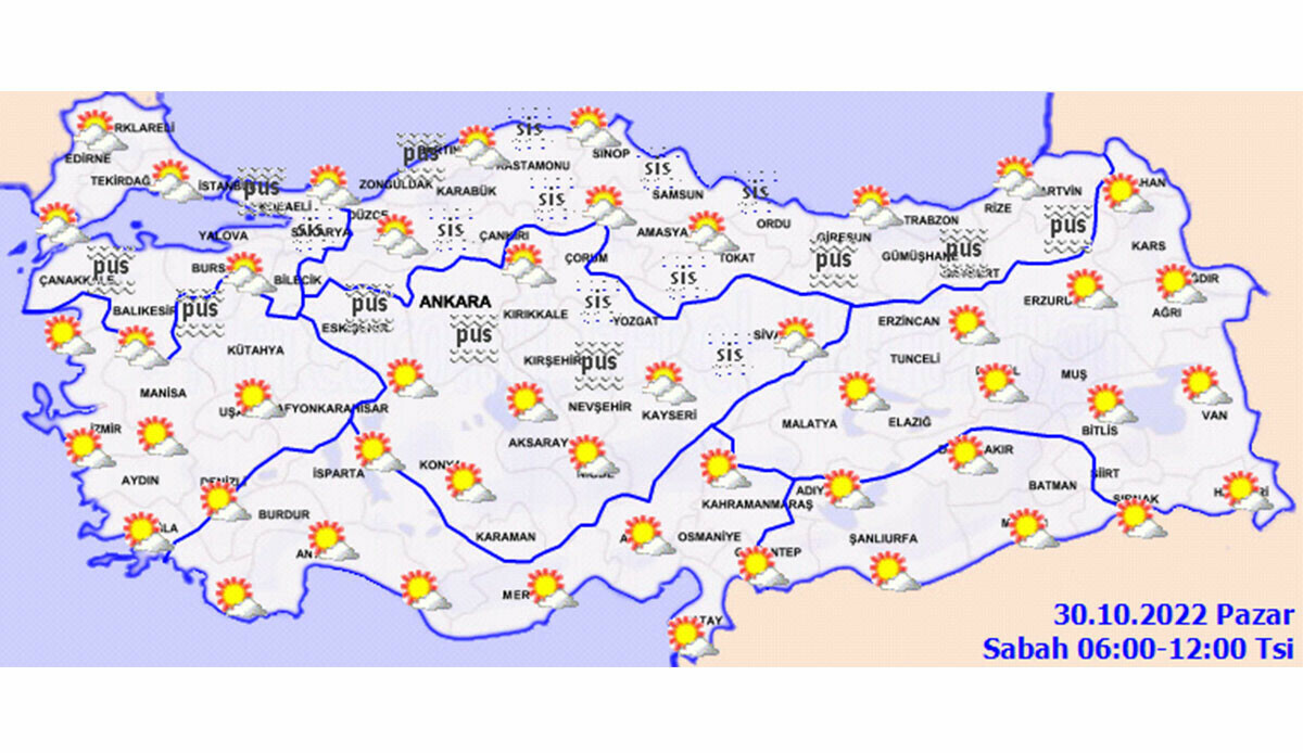 Meteoroloji’den Marmara'ya ve birçok ile sis uyarısı! (30 Ekim 2022 Pazar hava durumu raporu)