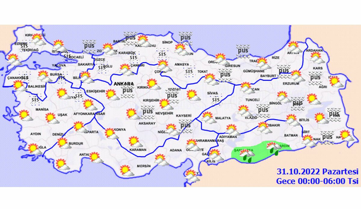Meteoroloji’den Marmara'ya ve birçok ile sis uyarısı! (30 Ekim 2022 Pazar hava durumu raporu)