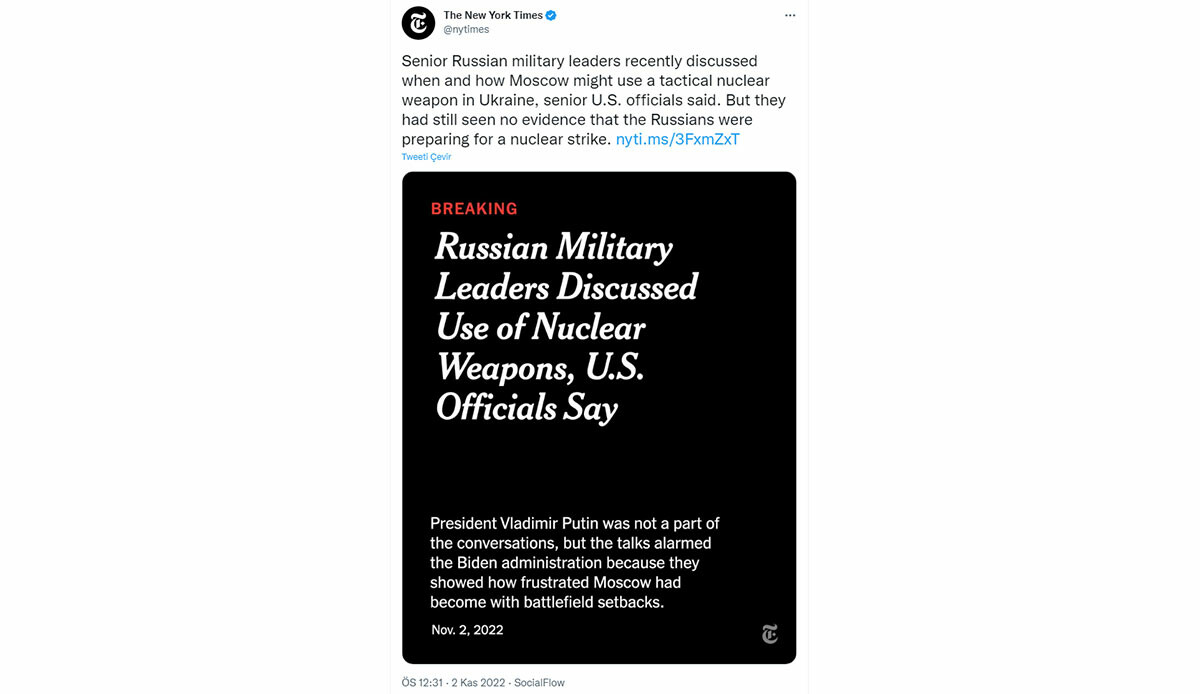 Ortalığı karıştıracak iddia! Rus generaller, Putin'in olmadığı toplantıda nükleer silah kullanımını görüştü Ortalığı karıştıracak iddia! Rus generaller, Putin'in olmadığı toplantıda nükleer silah kullanımını görüştü