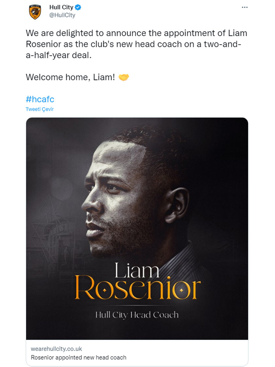 Acun Ilıcalı'nın Hull City'si takımın başına Liam Rosenior'ı getirdi