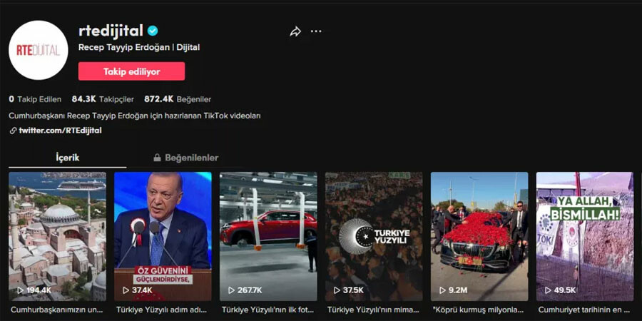 Cumhurbaşkanı Erdoğan TikTok hesabı açtı... 'rtedijital' Cumhurbaşkanı Erdoğan TikTok hesabı açtı... 'rtedijital'