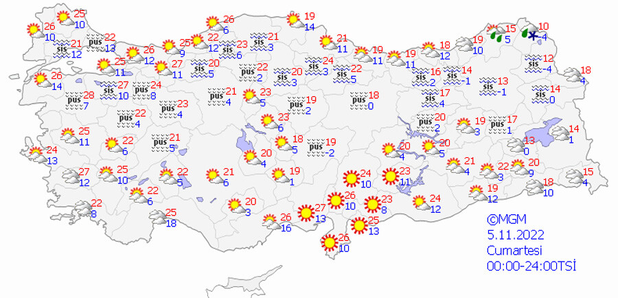 Bir tarafta kar, diğer yanda bahar! Meteoroloji'den hafta sonu uyarısı (5 Kasım 2022 hava durumu)
