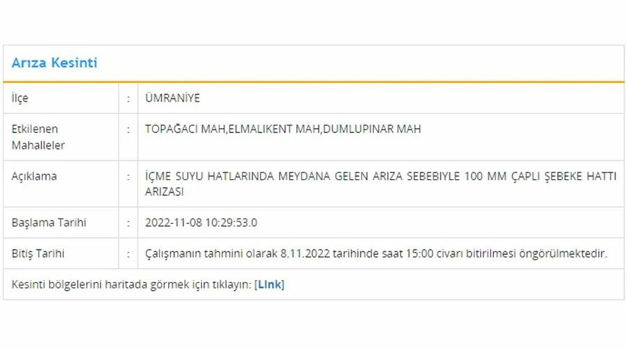 İstanbul’da 7 ilçede 8 saate varan su kesintisi! Sular hangi ilçelerde kesilecek?  (8 Kasım İSKİ arıza-kesinti listesi) İstanbul’da 7 ilçede 8 saate varan su kesintisi! Sular hangi ilçelerde kesilecek?  (8 Kasım İSKİ arıza-kesinti listesi)
