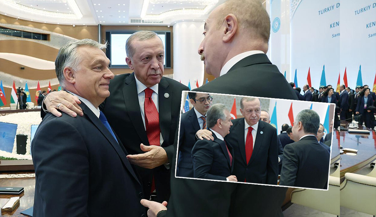 Cumhurbaşkanı Erdoğan'dan Türk devletleri zirvesinde liderlerle samimi sohbet