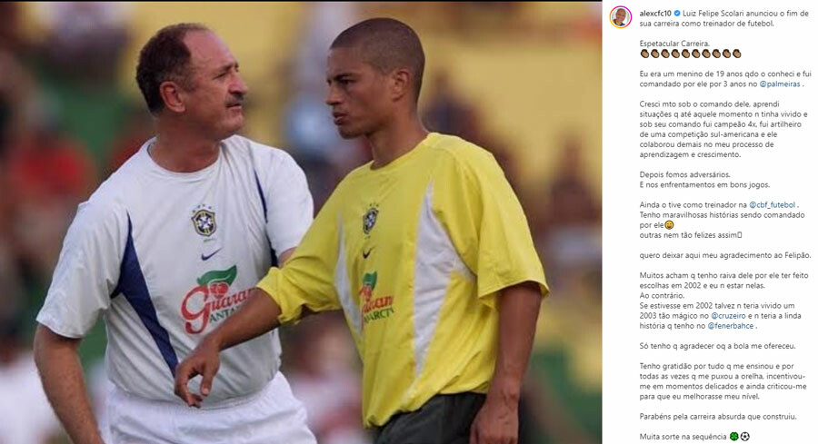 Scolari bıraktı, Alex de Souza paylaştı! Dikkat çeken 'Fenerbahçe' detayı