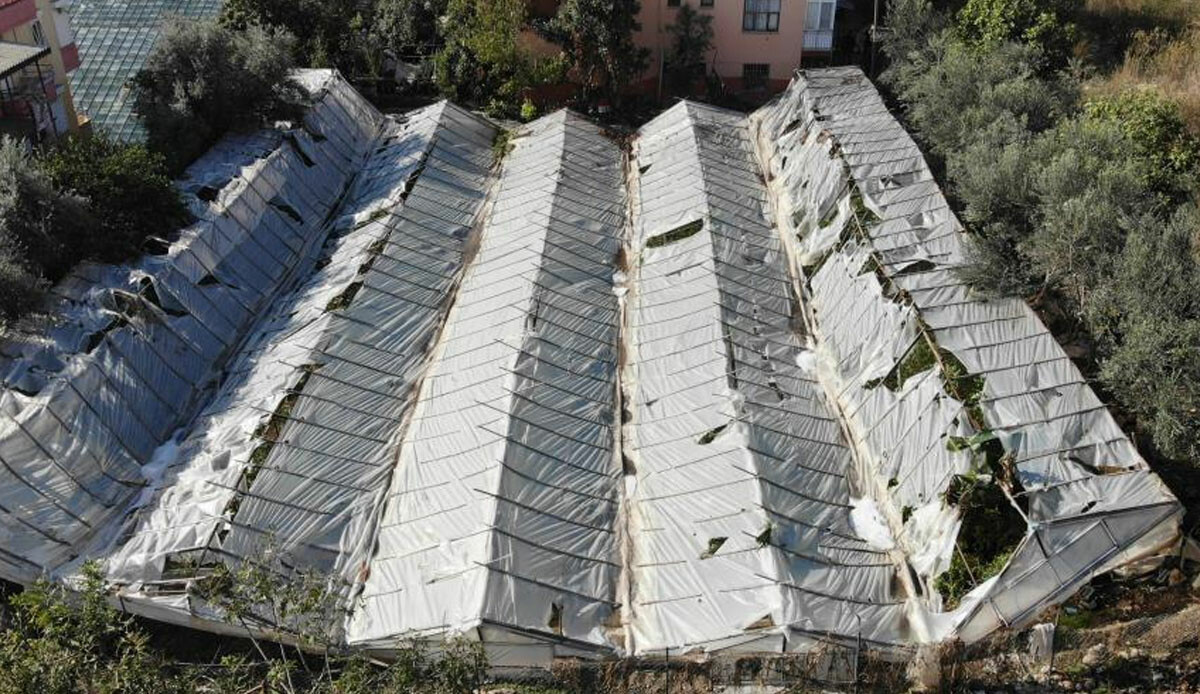 Alanya'da sağanak ve dolu adeta yıktı geçti: Seralar hasar gördü