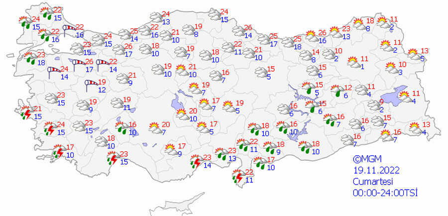 3 kentte sarı alarm! Kuvvetli sağanak ve fırtına geliyor (19 Kasım 2022 hava durumu)