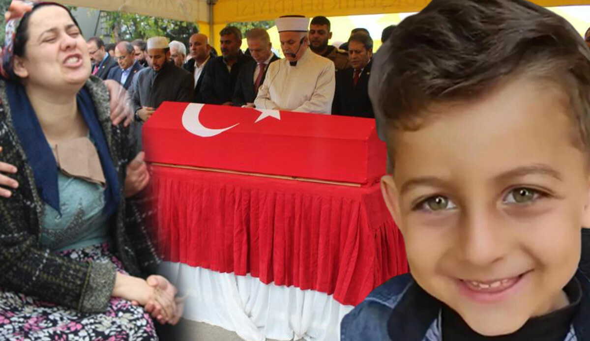 Gaziantep'teki hain saldırıda şehit olmuştu... 5 yaşındaki Hasan'a en acı veda... Defnedilirken gözyaşları sel oldu
