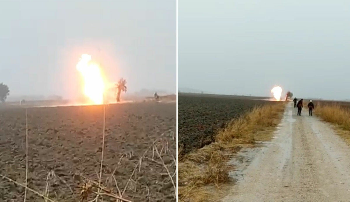 Manisa’da korku dolu anlar! Doğal gaz boru hattına yıldırım düştü Manisa’da korku dolu anlar! Doğal gaz boru hattına yıldırım düştü