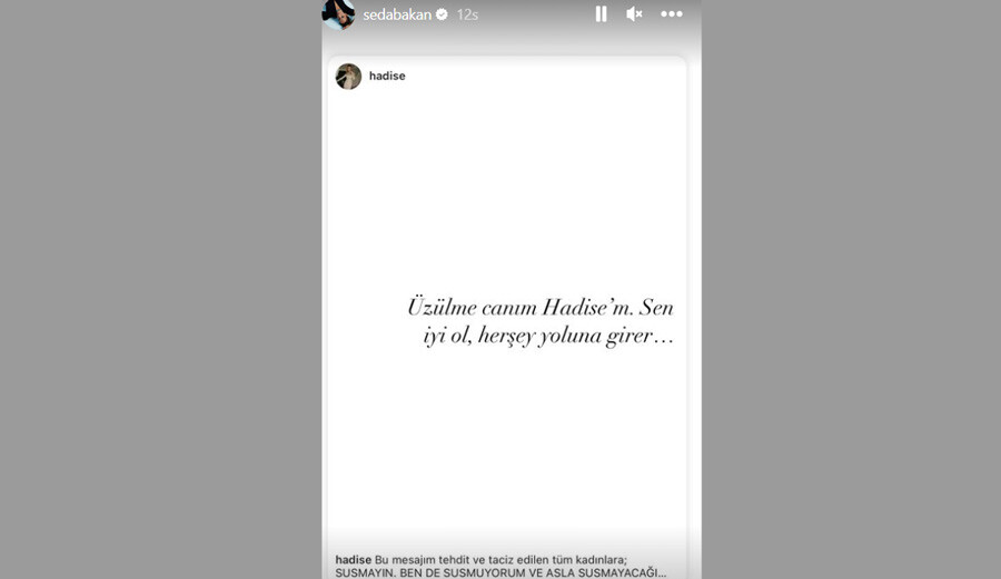 “1,5 senedir taciz ve tehdit ediliyorum” diyen Hadise’ye yakın arkadaşı Seda Bakan’dan destek gecikmedi “1,5 senedir taciz ve tehdit ediliyorum” diyen Hadise’ye yakın arkadaşı Seda Bakan’dan destek gecikmedi