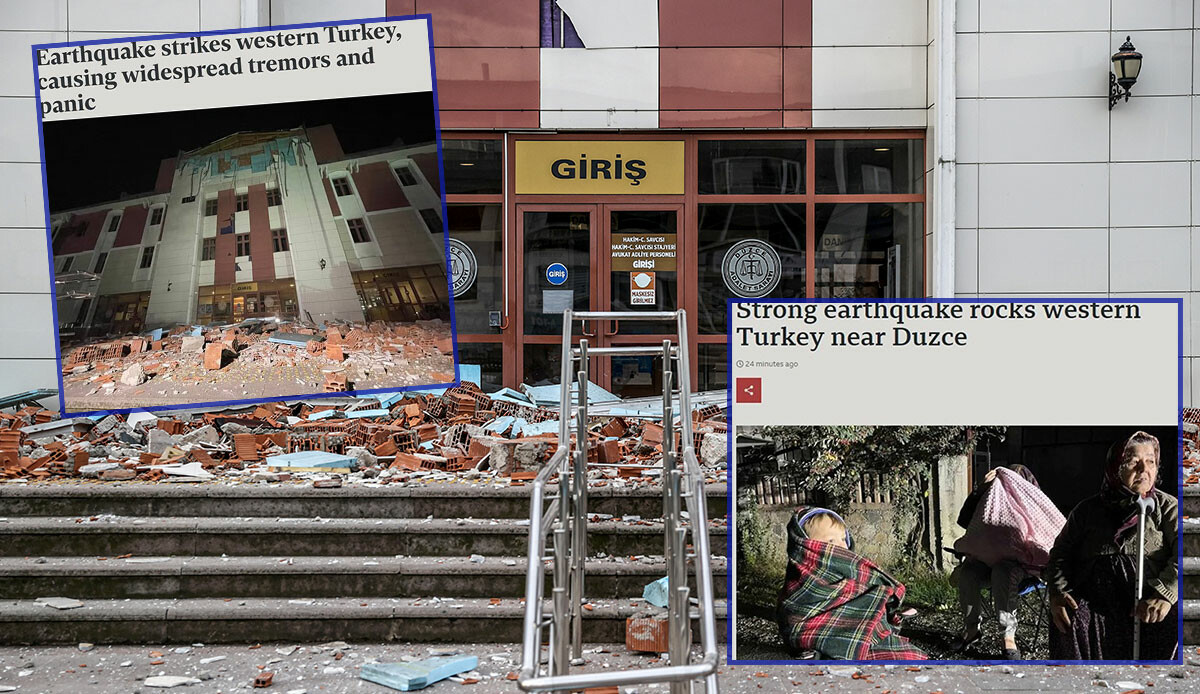 Düzce depremi dünya basınında: 6.0 şiddetinde sarsıldı Düzce depremi dünya basınında: 6.0 şiddetinde sarsıldı