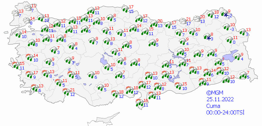 Kalın giyinin, montları ve botları hazırlayın! Kar, sağanak ve fırtına için 32 kente uyarı (25 Kasım 2022 hava durumu) Kalın giyinin, montları ve botları hazırlayın! Kar, sağanak ve fırtına için 32 kente uyarı (25 Kasım 2022 hava durumu)