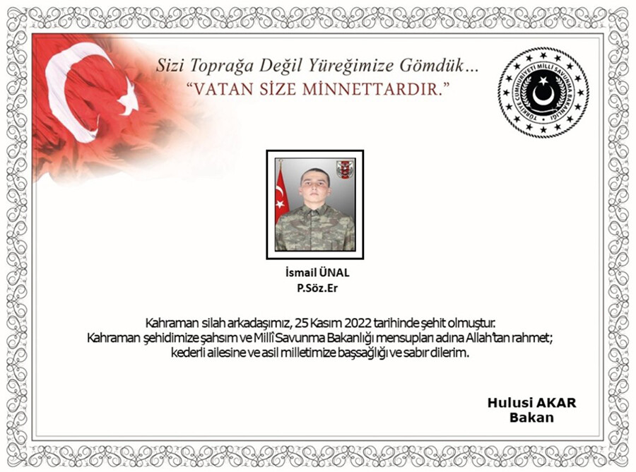 Pençe Kilit operasyonunda 3 askerimiz şehit oldu Pençe Kilit operasyonunda 3 askerimiz şehit oldu