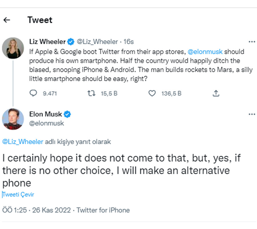 Elon Musk'tan gündemi sarsan açıklama: ElonPhone mu geliyor? 'Başka çare yoksa telefon üretirim' diyerek Apple ve Google'a meydan okudu