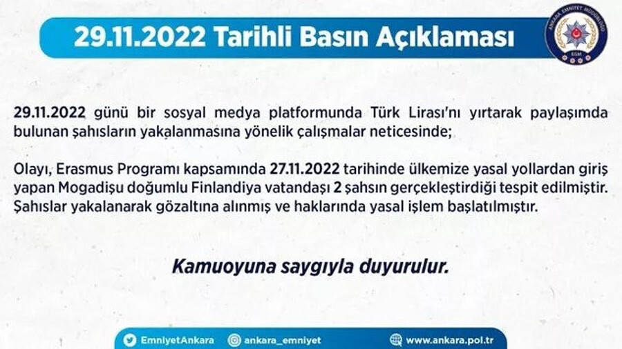 Türk lirasını yırtan Finlandiya vatandaşları gözaltına alındı Türk lirasını yırtan Finlandiya vatandaşları gözaltına alındı