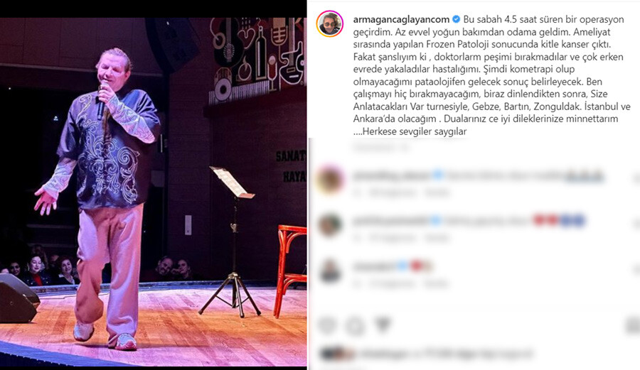 Armağan Çağlayan’dan 4,5 saatlik ameliyat sonrası ilk paylaşım… Patoloji sonucunu açıkladı Armağan Çağlayan’dan 4,5 saatlik ameliyat sonrası ilk paylaşım… Patoloji sonucunu açıkladı