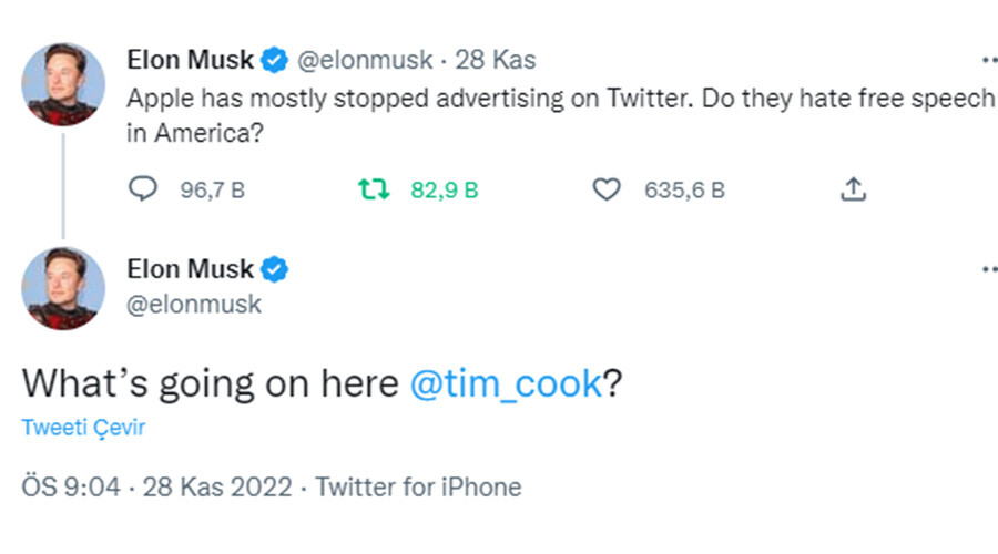 Cupertino'da tarihi görüşme! Elon Musk, Apple ile görüştü: Twitter App Store'dan ayrılacak mı? Yeni açıklama... Cupertino'da tarihi görüşme! Elon Musk, Apple ile görüştü: Twitter App Store'dan ayrılacak mı? Yeni açıklama...