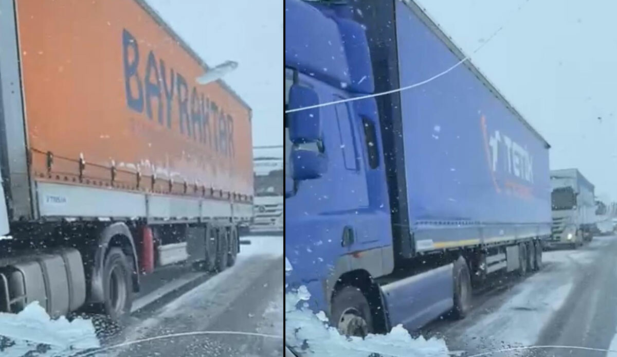 Kar ulaşımı felç etti! Araçlar yolda kaldı, uzun kuyruklar oluştu Kar ulaşımı felç etti! Araçlar yolda kaldı, uzun kuyruklar oluştu
