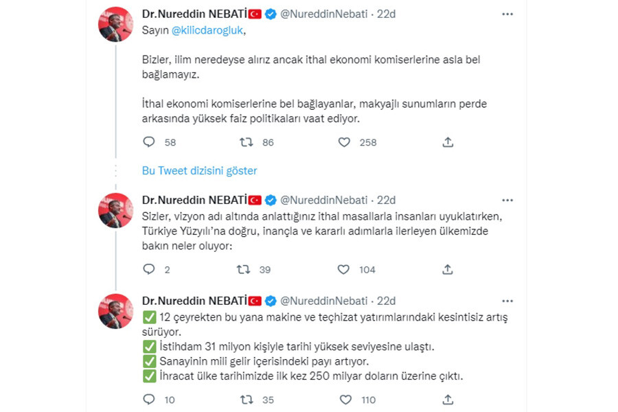 Bakan Nebati'den CHP'ye ithal danışman tepkisi: Makyajlı sunumların perde arkasında yüksek faiz politikaları vaat ediyor Bakan Nebati'den CHP'ye ithal danışman tepkisi: Makyajlı sunumların perde arkasında yüksek faiz politikaları vaat ediyor