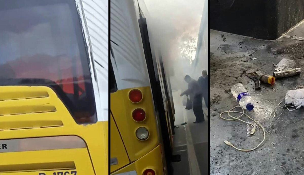 İstanbul&#039;da pes dedirten anlar! İETT otobüsünün içinde meşale yaktılar, yoğun duman nedeniyle yolcular kendini dışarı attı