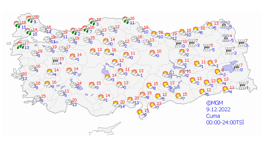 Meteoroloji saat verip uyardı! 8 ilde sağanak alarmı (9 Aralık 2022 hava durumu)