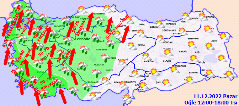 Meteoroloji’den 28 ile “turuncu” ve “sarı” kodlu uyarı: İstanbul’a lodos vuracak (11 Aralık hava durumu)