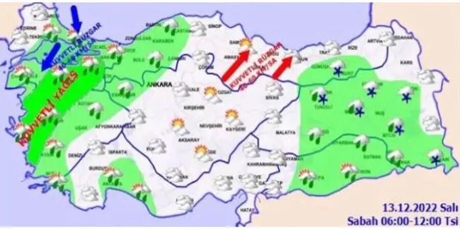 Meteoroloji'den 'turuncu' kodlu uyarı! Çok kuvvetli olacak: Listede İstanbul da var! (13 Aralık 2022 hava durumu)