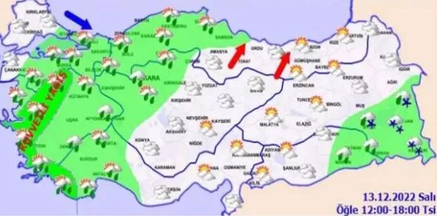 Meteoroloji'den 'turuncu' kodlu uyarı! Çok kuvvetli olacak: Listede İstanbul da var! (13 Aralık 2022 hava durumu)