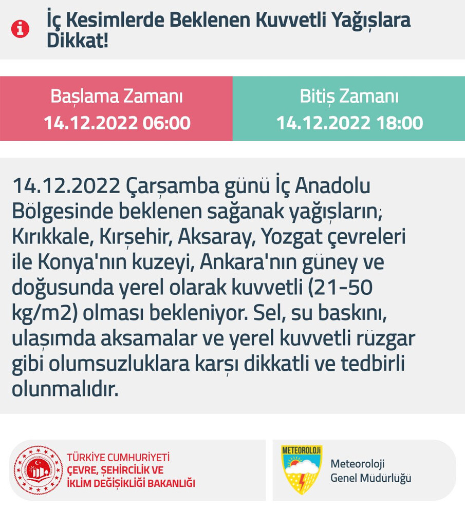 Dikkat! Meteoroloji saat verip uyardı: 48 ilde şiddetli sağanak alarmı (14 Aralık 2022 hava durumu)