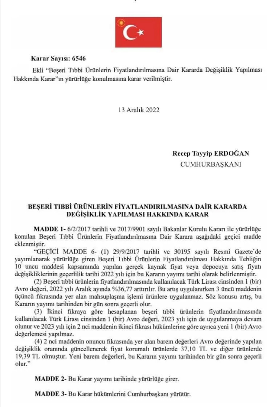 Resmi Gazete'de yayımlandı! İlaç fiyatlarına yeni düzenleme Resmi Gazete'de yayımlandı! İlaç fiyatlarına yeni düzenleme