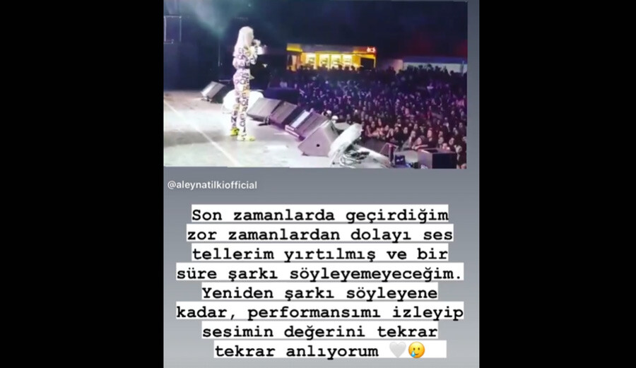 Aleyna Tilki’den sağlığıyla ilgili kötü haber: Bir süre şarkı söyleyemeyeceğim Aleyna Tilki’den sağlığıyla ilgili kötü haber: Bir süre şarkı söyleyemeyeceğim