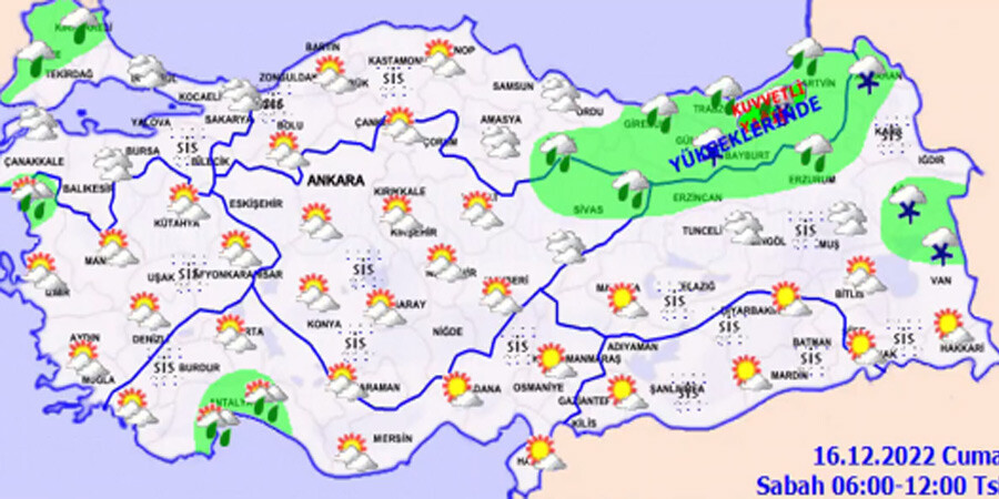 Dikkat! Meteoroloji il il uyardı: Kar, sağanak, sis, pus... (16 Aralık 2022 hava durumu)