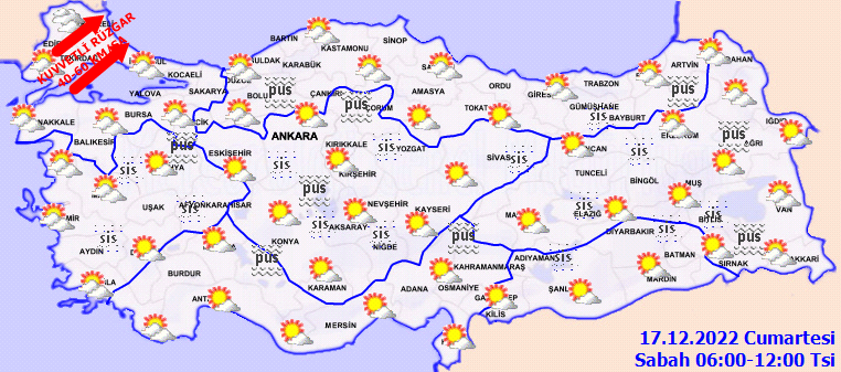 Hafta sonu plan yapacaklar dikkat! Meteoroloji’den kuvvetli rüzgar uyarısı: Hızı 60 km'ye çıkacak (17 Aralık Cumartesi)
