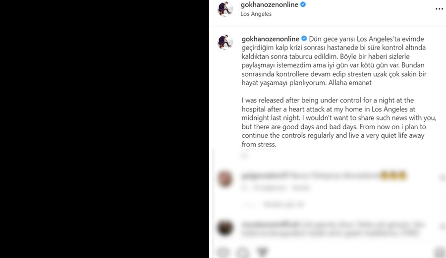 Şarkıcı Gökhan Özen kalp krizi geçirdi, sağlık durumunu sosyal medyadan paylaştı Şarkıcı Gökhan Özen kalp krizi geçirdi, sağlık durumunu sosyal medyadan paylaştı