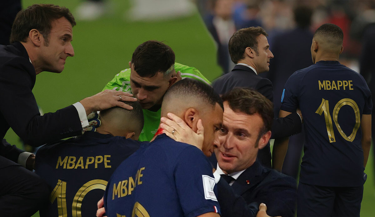 Dünya Kupası’na damga vuran kareler… Macron alay konusu oldu: “Mbappe'ye yapıştırıcı gibi yapışmış”