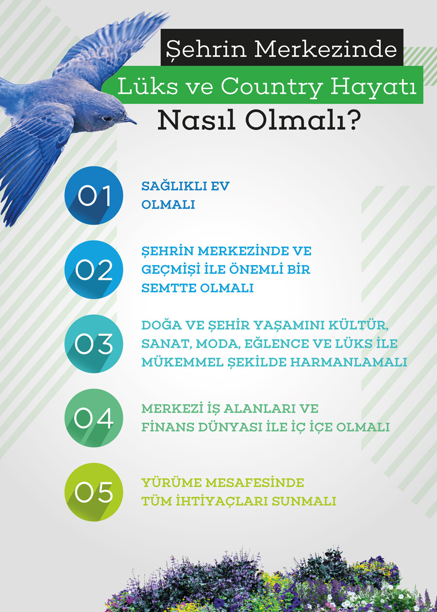 Sağlıklı evler country yaşamı ile Levent'e geliyor