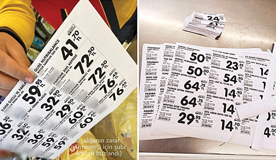Marketlerde etiket mesaisi: Zam cebe girmeden market kasasına girdi