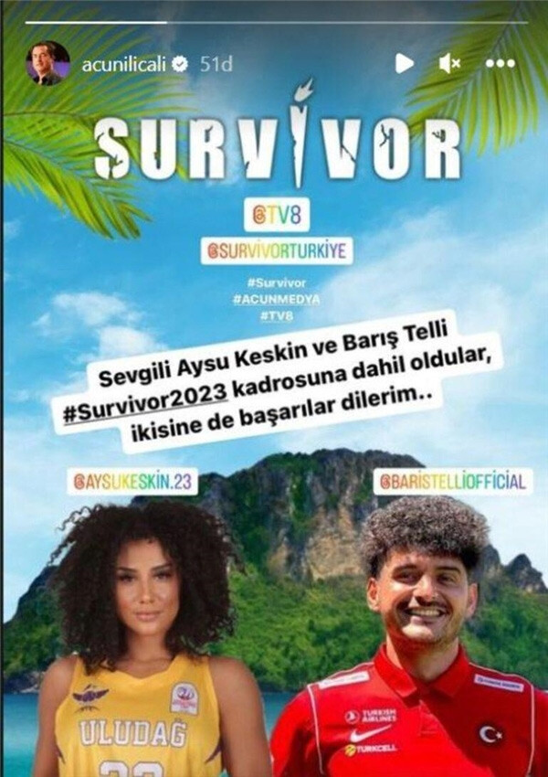 Acun Ilıcalı Instagram'dan açıkladı... Survivor'ın 2 yarışmacısı daha belli oldu! Acun Ilıcalı Instagram'dan açıkladı... Survivor'ın 2 yarışmacısı daha belli oldu!