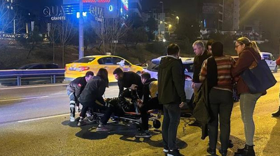 Yerde, sedyede, ambulansta... Telefonunu bir an olsun bırakmadı! Maltepe'de pes dedirten anlar kamerada