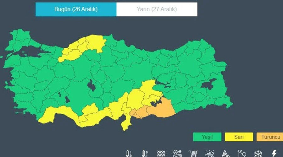 Bugün hava nasıl olacak? Meteoroloji’den çifte uyarı: Kuvvetli geliyor (26 Aralık 2022 hava durumu)
