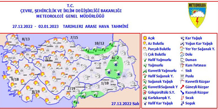 Meteoroloji il il uyardı: Sabah ve akşam saatlerine dikkat! Kar, sağanak, sis, pus... (27 Aralık 2022 hava durumu)