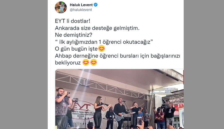Şarkıcı Haluk Levent EYT’lilere seslendi, verdikleri sözü hatırlattı: ‘O gün, bugün işte’