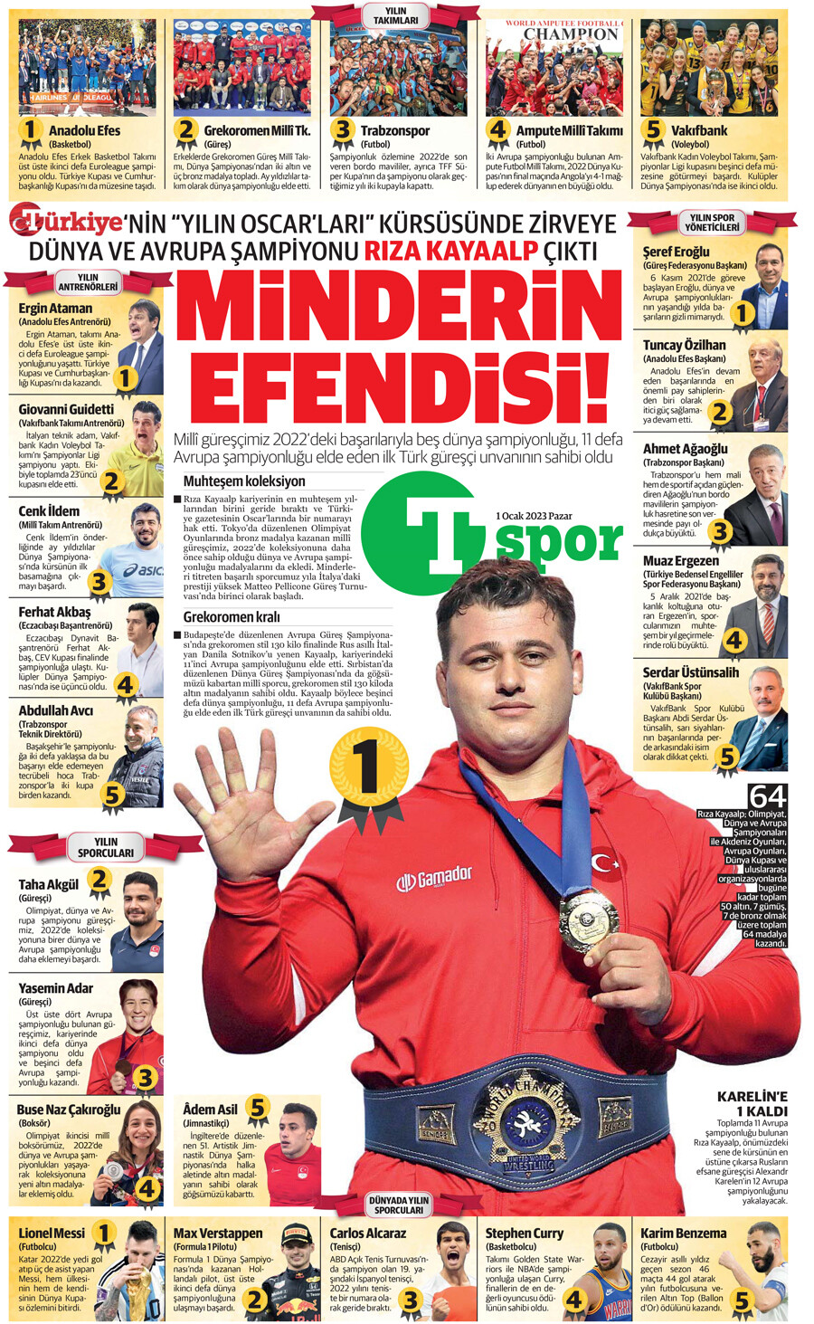 Minderin efendisi! Yılın Oscarları kürsüsünde zirve Rıza Kayaalp'ın Minderin efendisi! Yılın Oscarları kürsüsünde zirve Rıza Kayaalp'ın