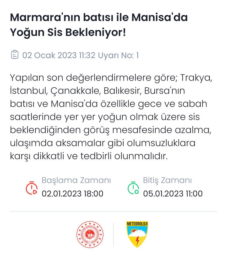 Meteoroloji'den uyarı geldi: Yurdu gri duman kapladı, seferler iptal edildi! (3 Ocak 2023 hava durumu) Meteoroloji'den uyarı geldi: Yurdu gri duman kapladı, seferler iptal edildi! (3 Ocak 2023 hava durumu)