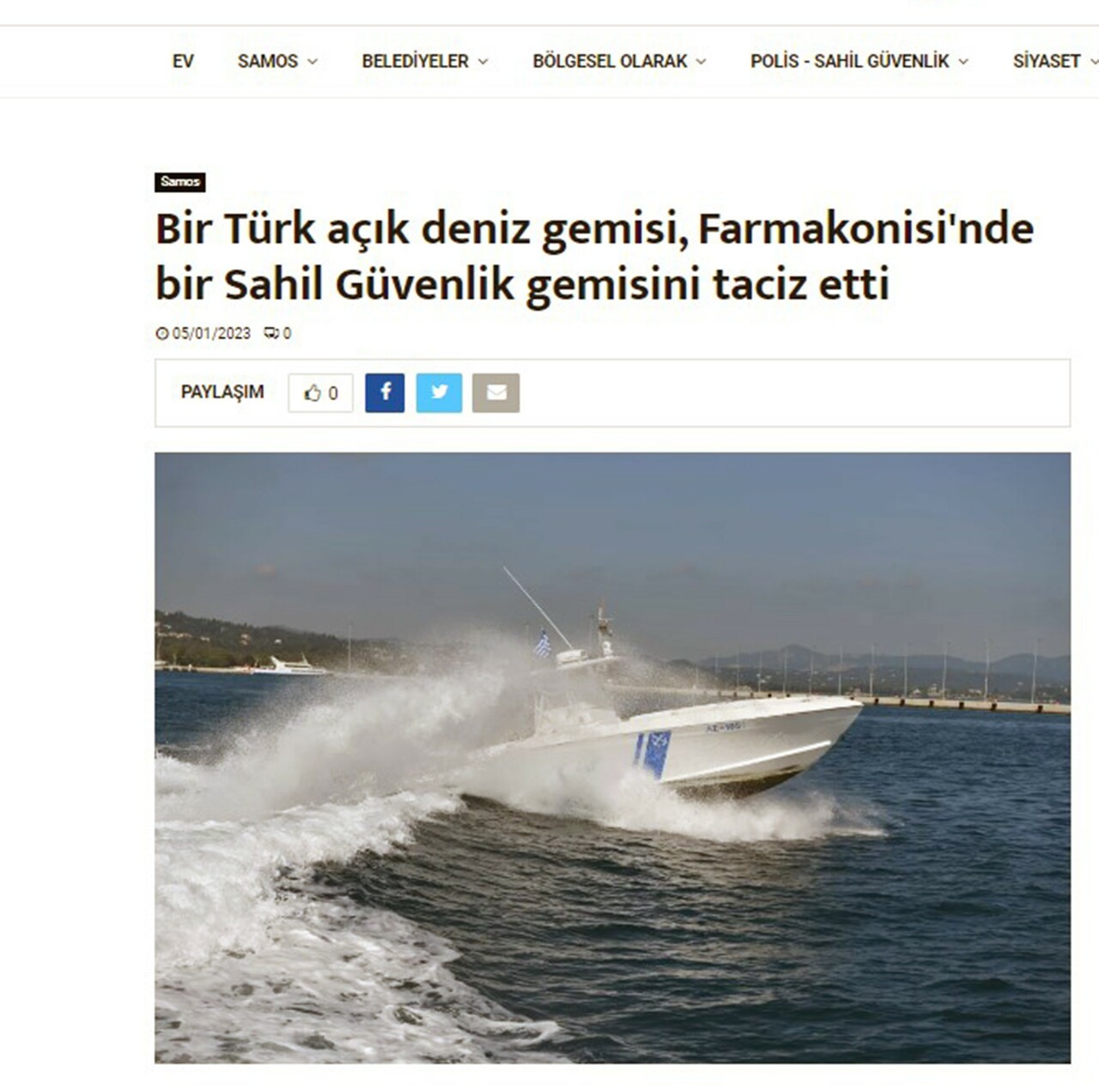 Yunan medyasından skandal haber! Ege'deki Yunan tacizinde, Türk balıkçıları suçladılar